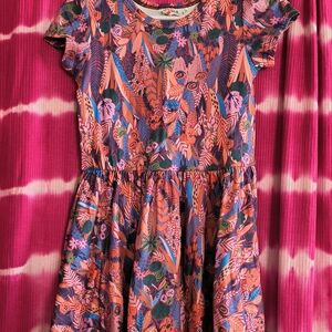 Dot Dot Smile Vibrant Pink and Orange Kids Dress